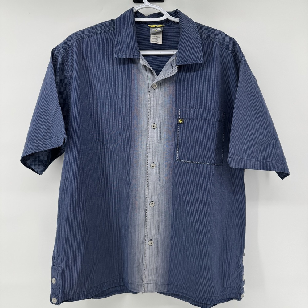 The North Face A5 Series Mens M Navy Blue Button Down Striped Shirt Ombre